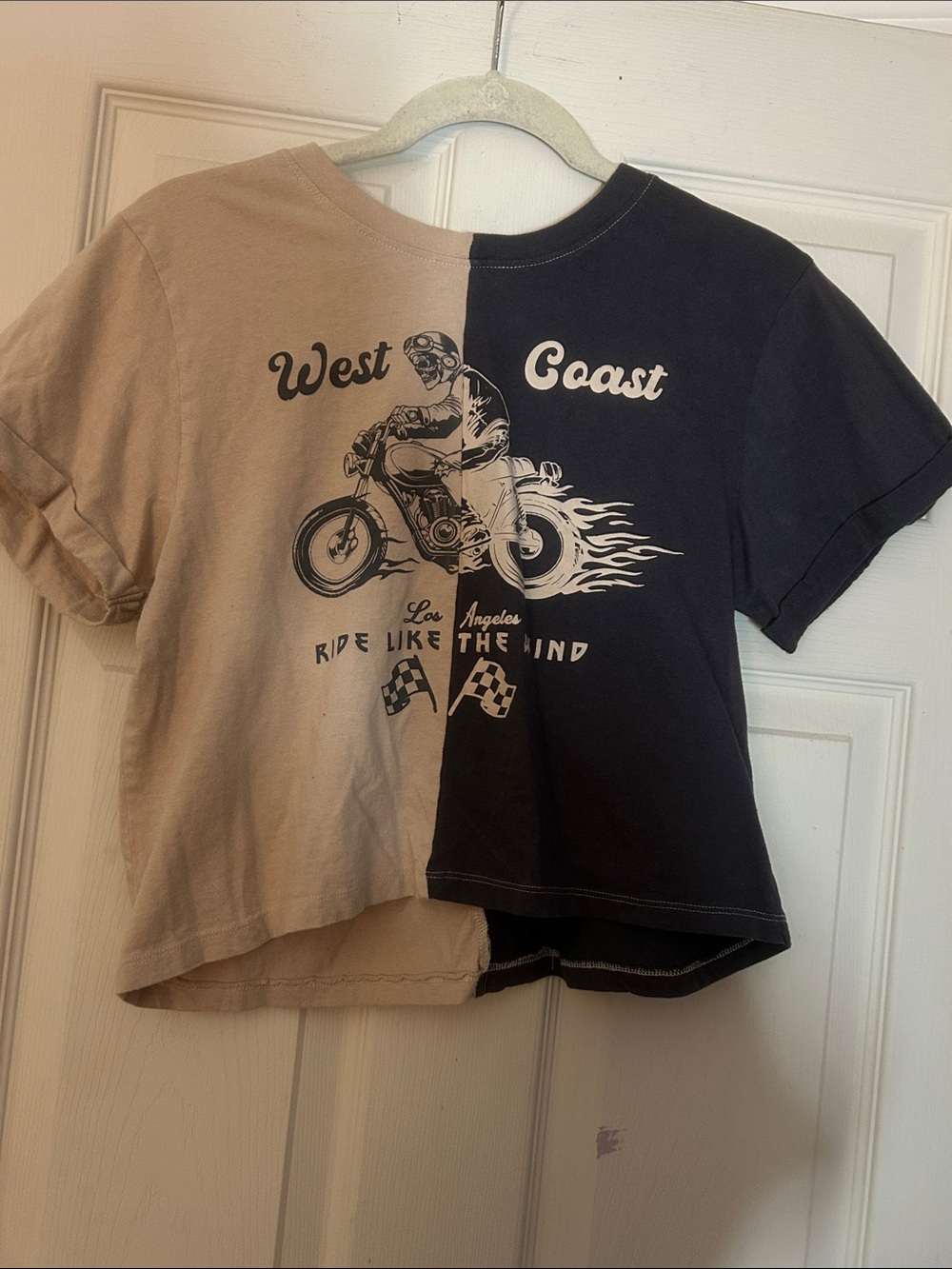 Women’s NWOT Vibe N’ West Coast Ride Like the Wind Motorcycle Colorblock Tee